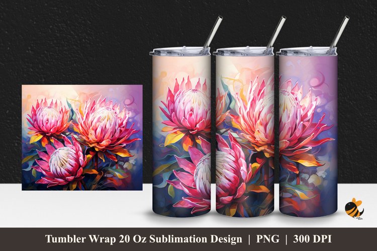 Sugarbushes Flower Tumbler Wrap Sublimation Design 1