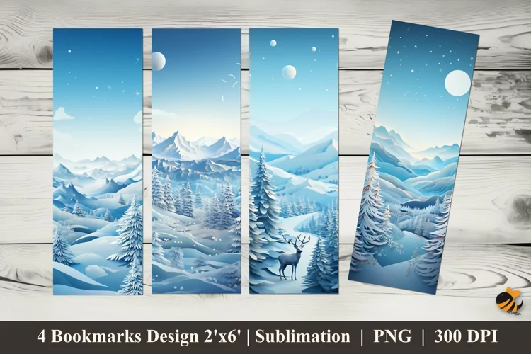 Silent Winter Bookmarks Sublimation Design