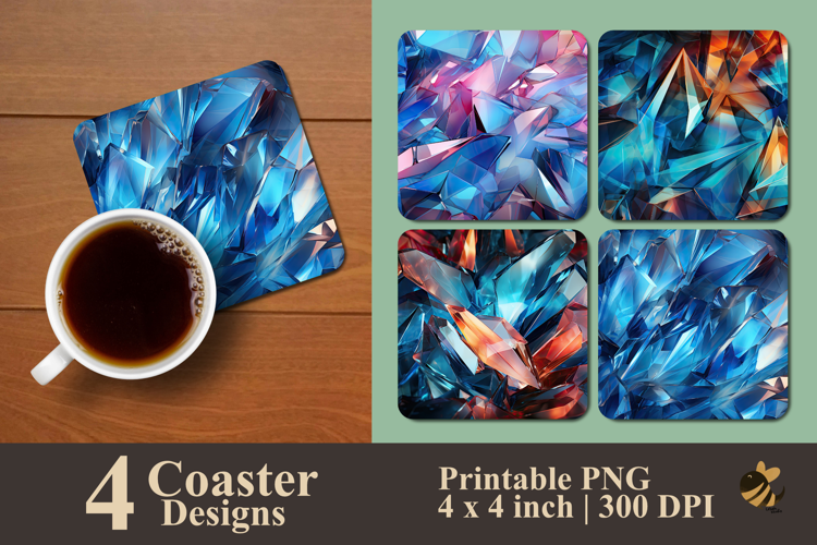 Crystal Vector Coaster Sublimation Design