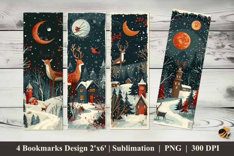 Winter Mood Bookmarks Sublimation Design