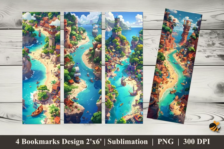 Magic Island Bookmark Sublimation Design