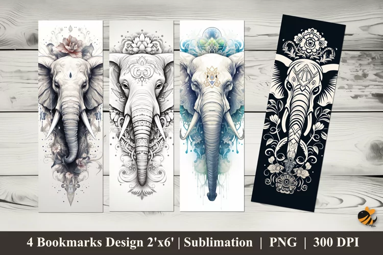 African Elephant Bookmarks Sublimation Design