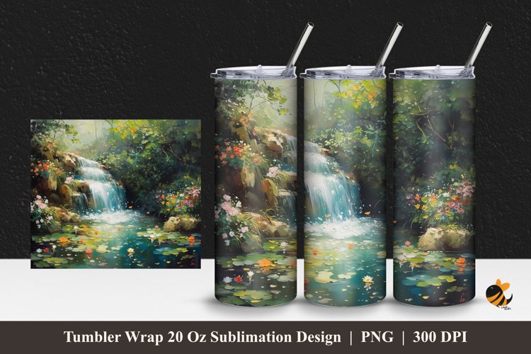 Beautiful Nature Tumbler Wrap Sublimation Design 1 example image 1