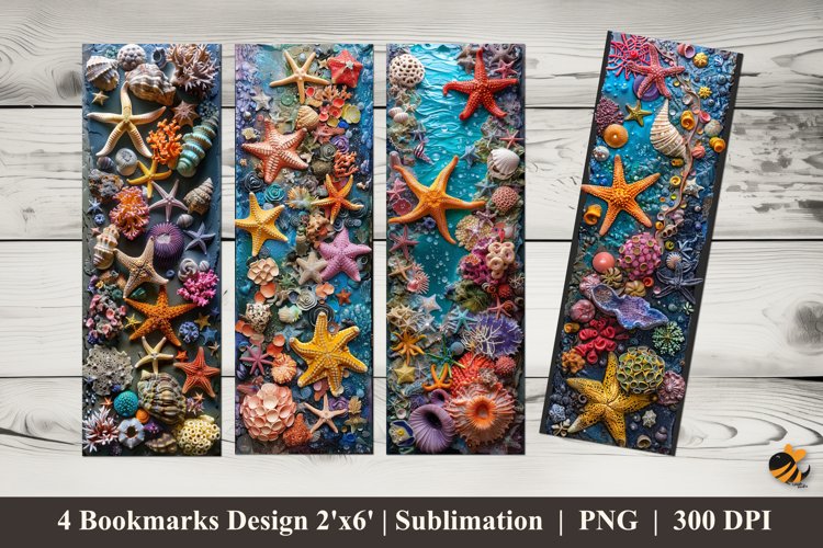 Colorful Ocean Bookmarks Sublimation Design