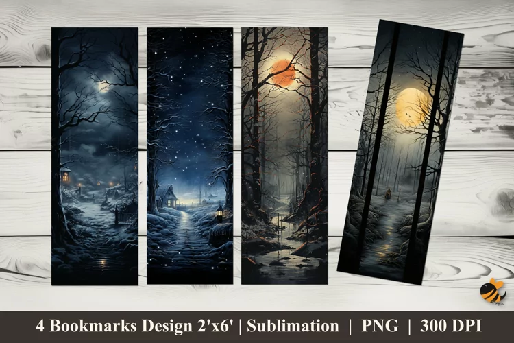 Winter Day Bookmarks Sublimation Design