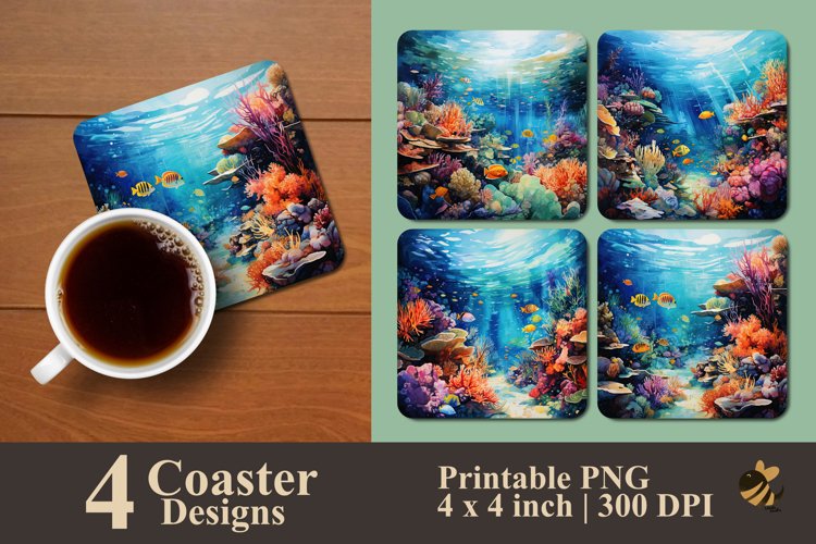 Underwater Paradise Coaster Sublimation Designs