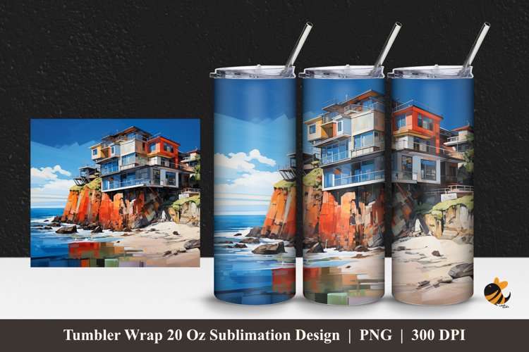 Painting Flats House Tumbler Wrap Sublimation Design 1
