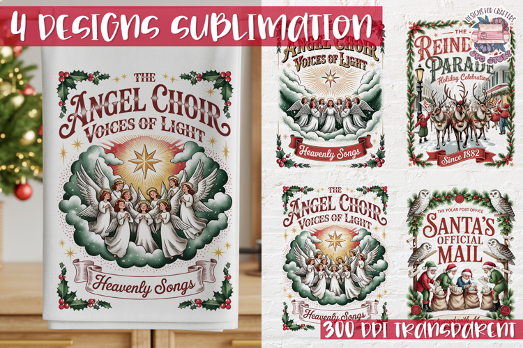 Christmas Vintage Quote Clipart PNG Sublimation 4 Design