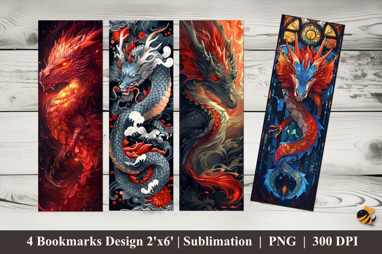 Dragon Bookmarks Sublimation Design