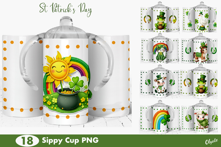 Sippy Cup Sublimation Bundle. St Patrick’s Day Baby Bundle