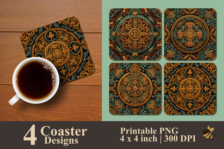 Celtic Knot Decoration Coaster Sublimation Design