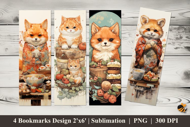 Cat Dish Bookmarks Sublimation Design example image 1
