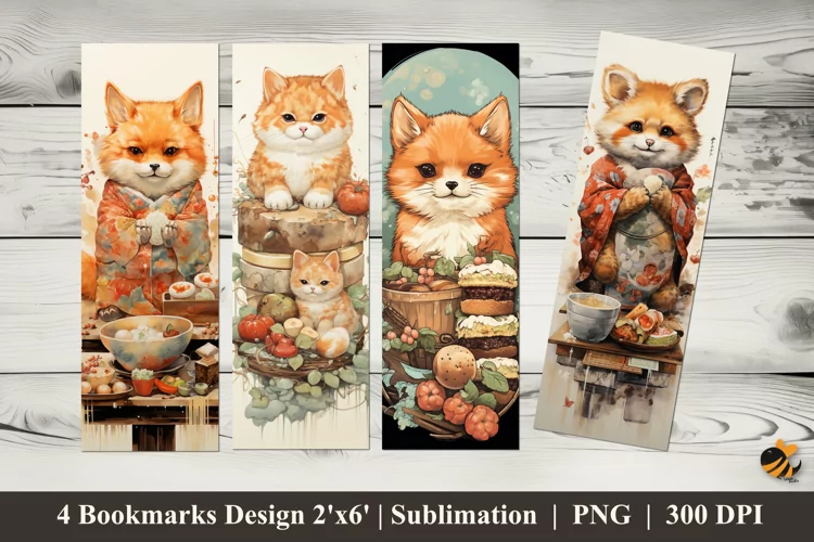 Cat Dish Bookmarks Sublimation Design