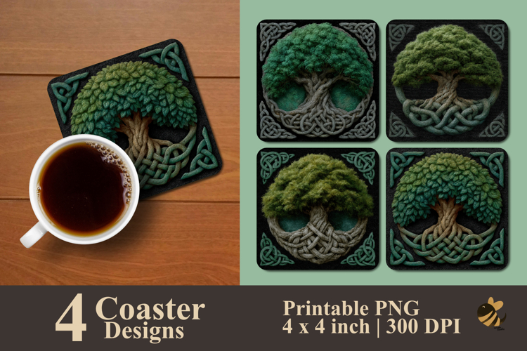 Tree of Serenity Coaster Sublimation Design