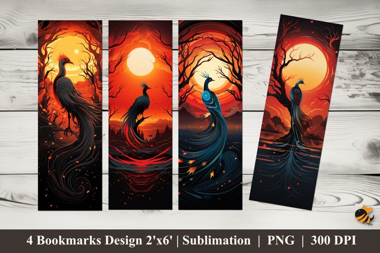 Phoenix Aesthetic Bookmarks Sublimation Design
