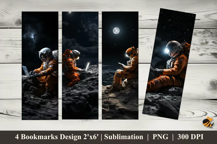 Astronaut Bookmarks Sublimation Design