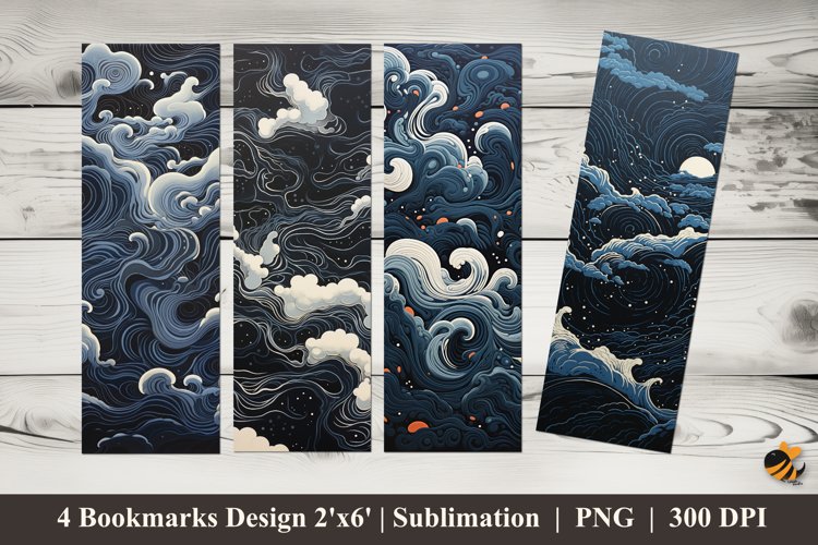 Cloud Painting Bookmarks Sublimation Design example image 1