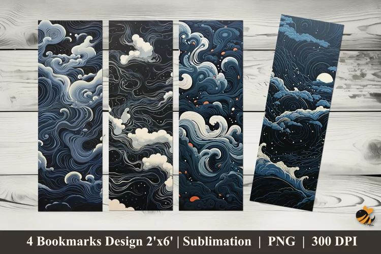 Cloud Painting Bookmarks Sublimation Design