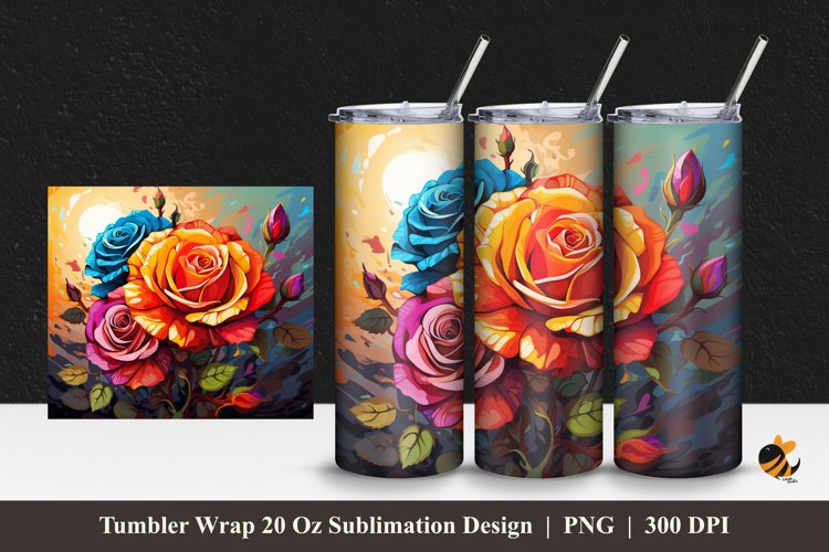 Rose At Garden Tumbler Wrap Sublimation Design 1 example image 1