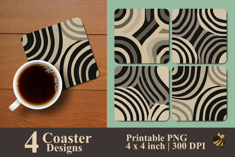 Abstract Zebra Art Coaster Sublimation Design