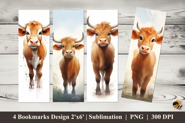 Cow Character Bookmarks Sublimation Design