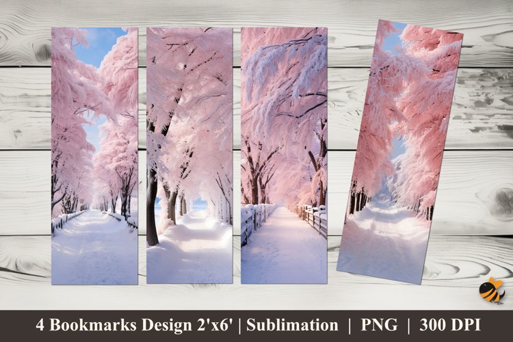 Snow tree Bookmarks Sublimation Design example image 1
