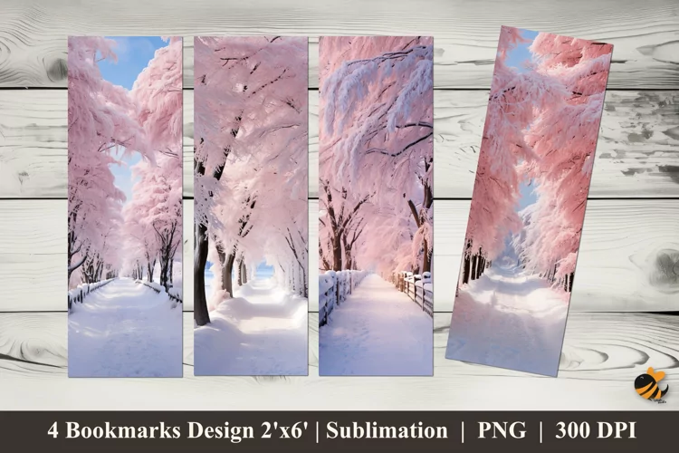 Snow tree Bookmarks Sublimation Design