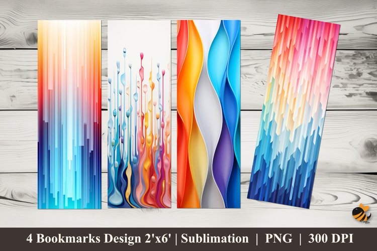 Color Mix Bookmarks Sublimation Design example image 1