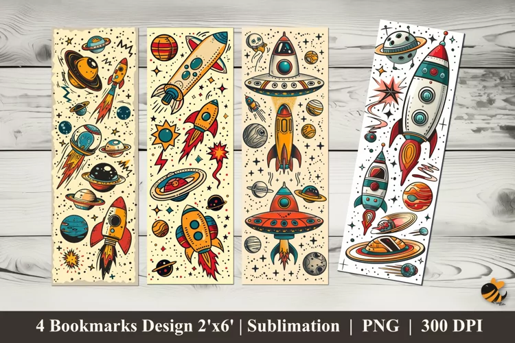 Space Element Bookmarks Sublimation Design