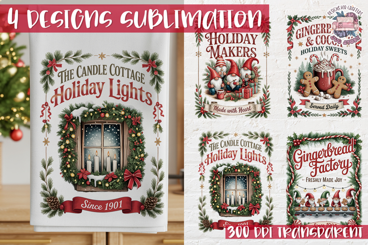 Christmas Vintage Quote Clipart PNG Sublimation 4 Design