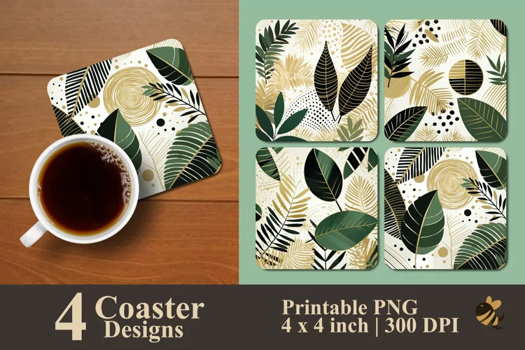 Tropical Geometric Coaster Sublimation Designs