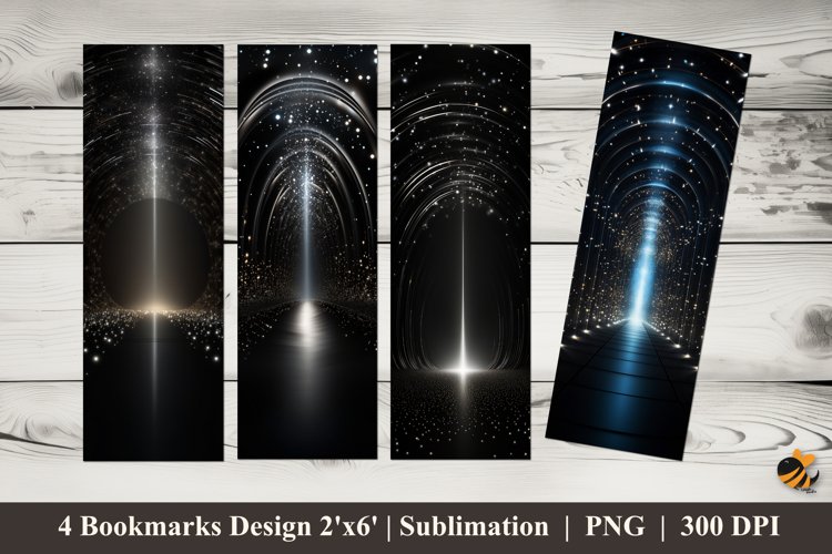 Sparkling Light Bookmarks Sublimation Design example image 1