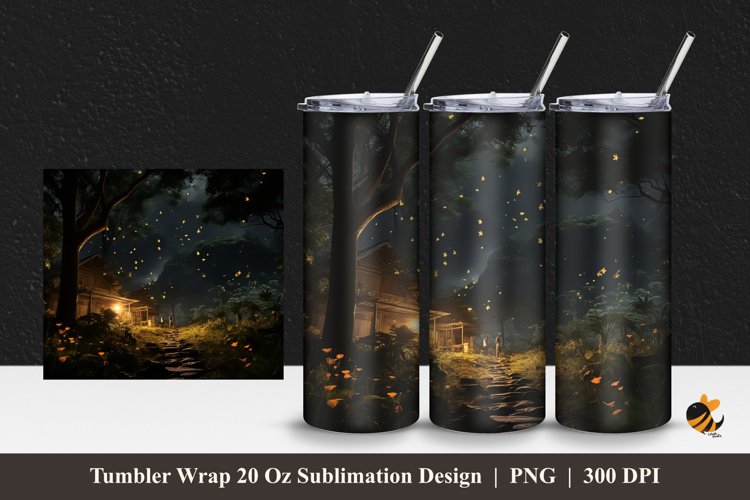 Lonely Night Tumbler Wrap Sublimation Design 1
