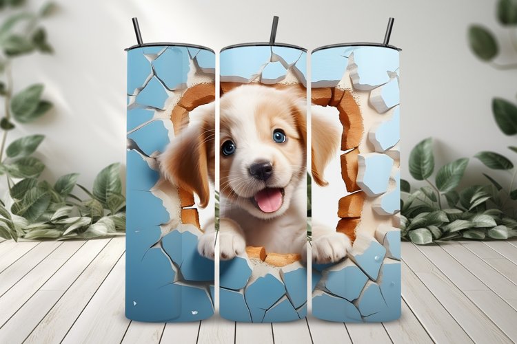 3D Dog Tumbler Wrap Design