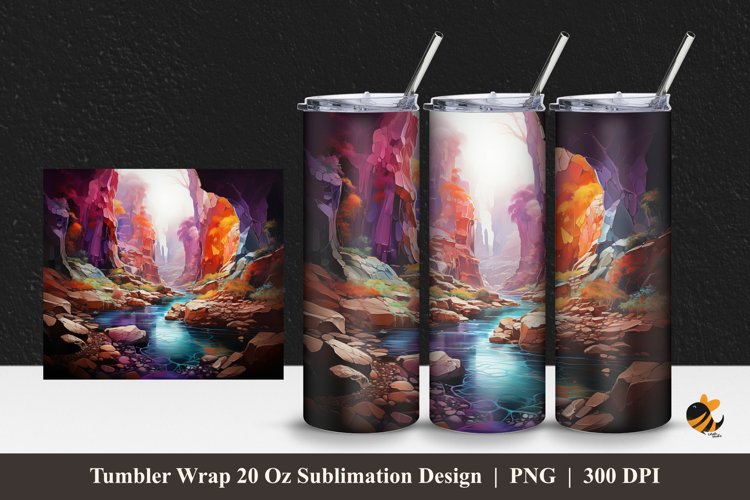 Natural Formation Tumbler Wrap Sublimation Design 1 example image 1
