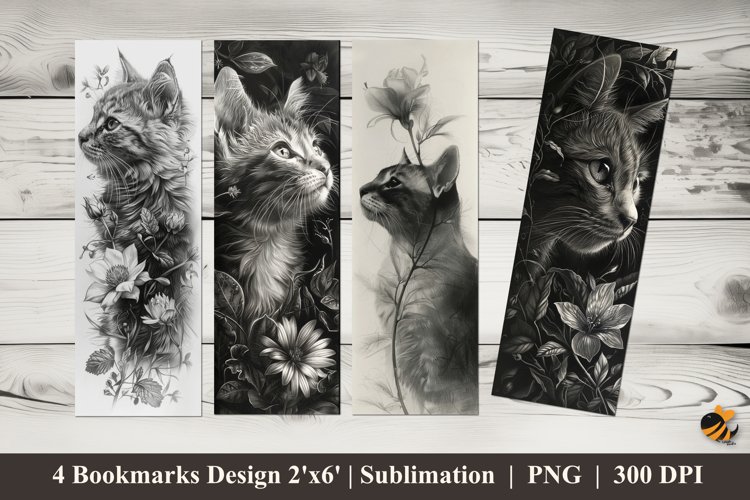 Cat Painting Bookmarks Sublimation Design example image 1