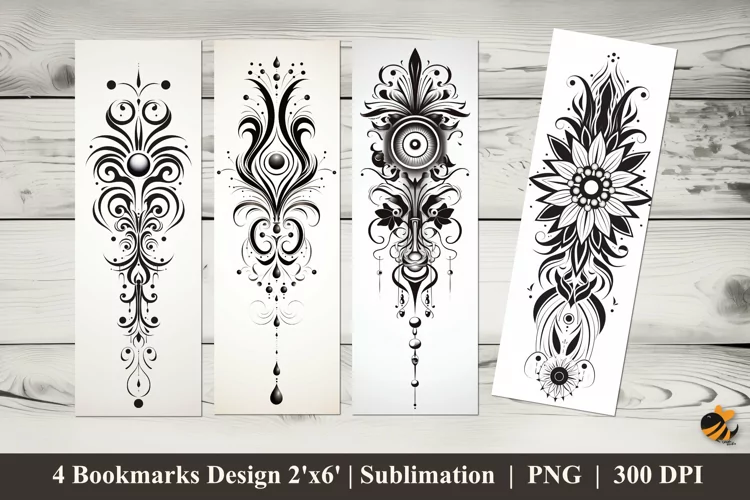 Boho Tattoo Bookmarks Sublimation Design