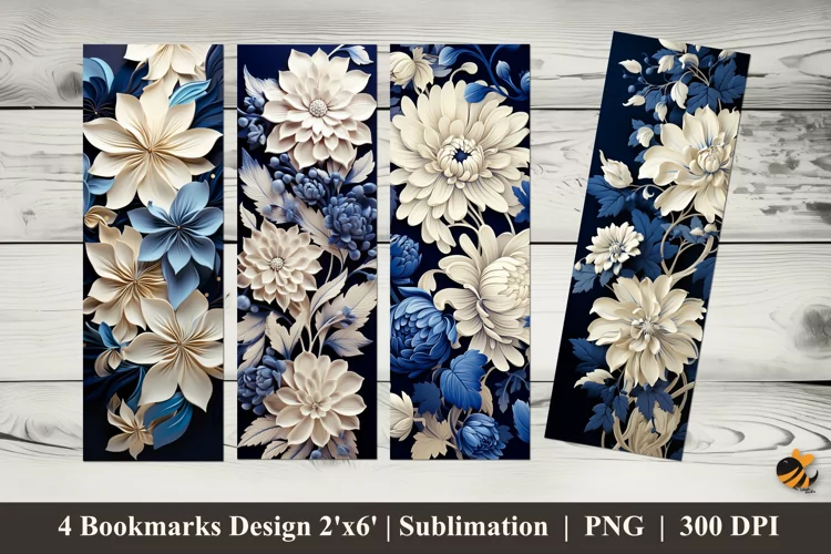 Blue Velvet Bookmarks Sublimation Design