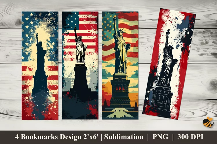United States Bookmarks Sublimation Design