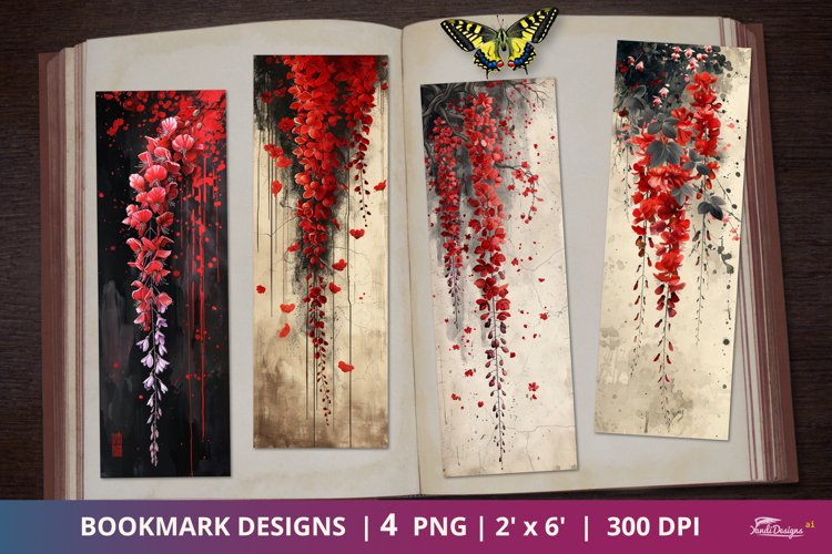 Wisteria Flower Scrapbook Bookmark Designs example image 1