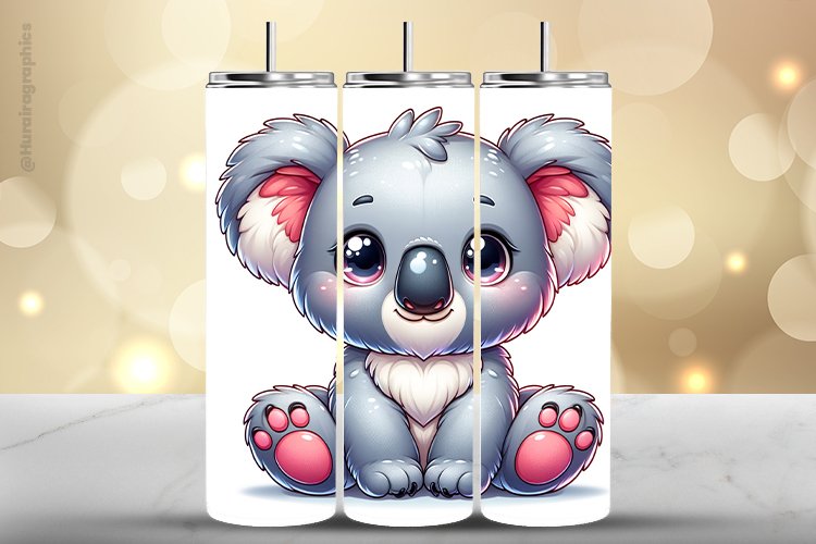 Koala Tumbler Wrap| Tumbler Sublimation Wrap example image 1