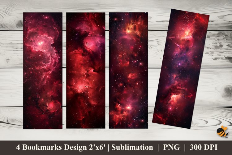 Red Smoke Bookmarks Sublimation Design example image 1