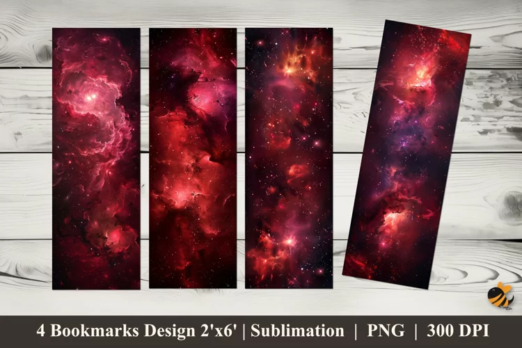 Red Smoke Bookmarks Sublimation Design
