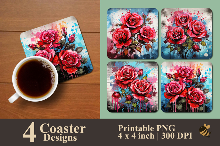 Portland Roses Coaster Sublimation Design