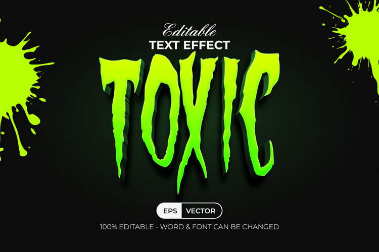 3D Text Effect Green Toxic example image 1