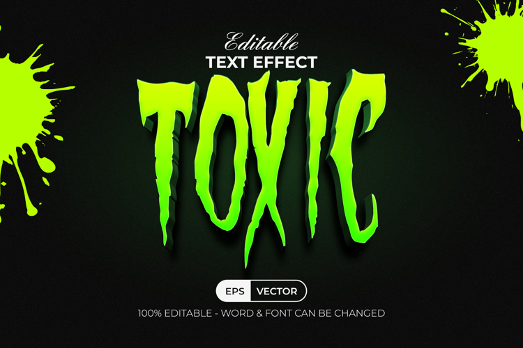 3D Text Effect Green Toxic