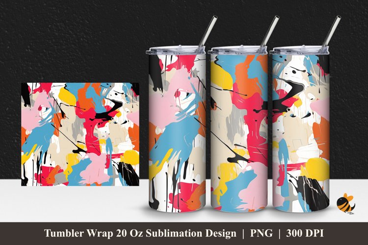 Painting Textile Tumbler Wrap Sublimation Design 1 example image 1