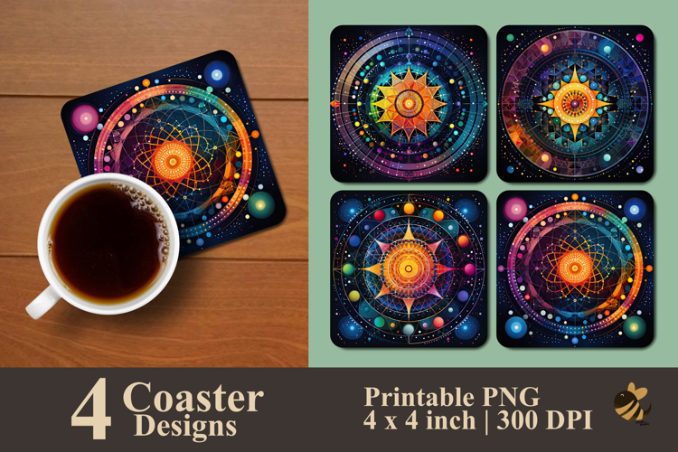 Geometric Harmony Coaster Sublimation Design