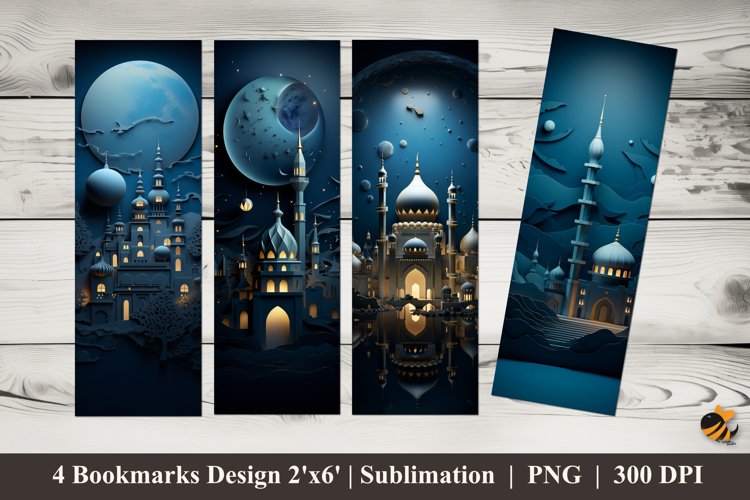 Mosque Illustration Bookmarks Sublimation Design example image 1
