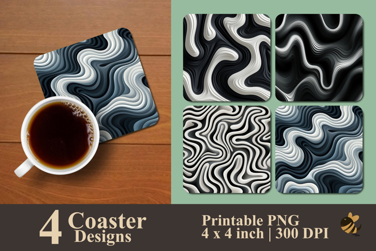 Kinetic Pattern Flow Coaster Sublimation Design